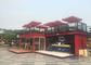 Two Storey Shipping Container Cafeteria With Terrace Rooftop / Foldable Decking