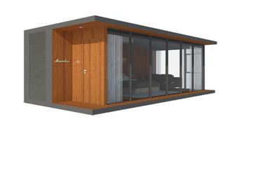 Insulated Prefabricated Glass Sea View Room With One Bedroom Wooden Interior House
