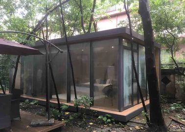 High-Grade Tempered Glass Mobile Home Wooden Interior Luxury Villa