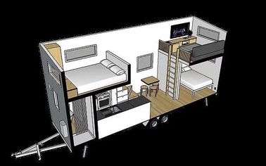 OEM Custom Tiny House Prefabricated / Fully Furnished Tiny Homes With Trailer Wheel