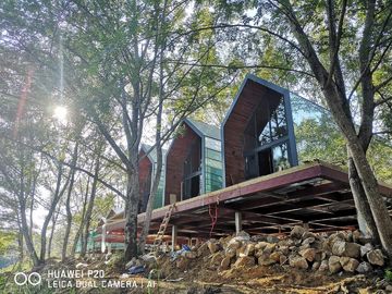 China Patented Loft Mirror Resort Hotel Prefabricated Luxury Homes