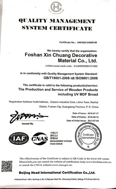 China FOSHAN RAD PREFABS COMPANY LIMITED Certification
